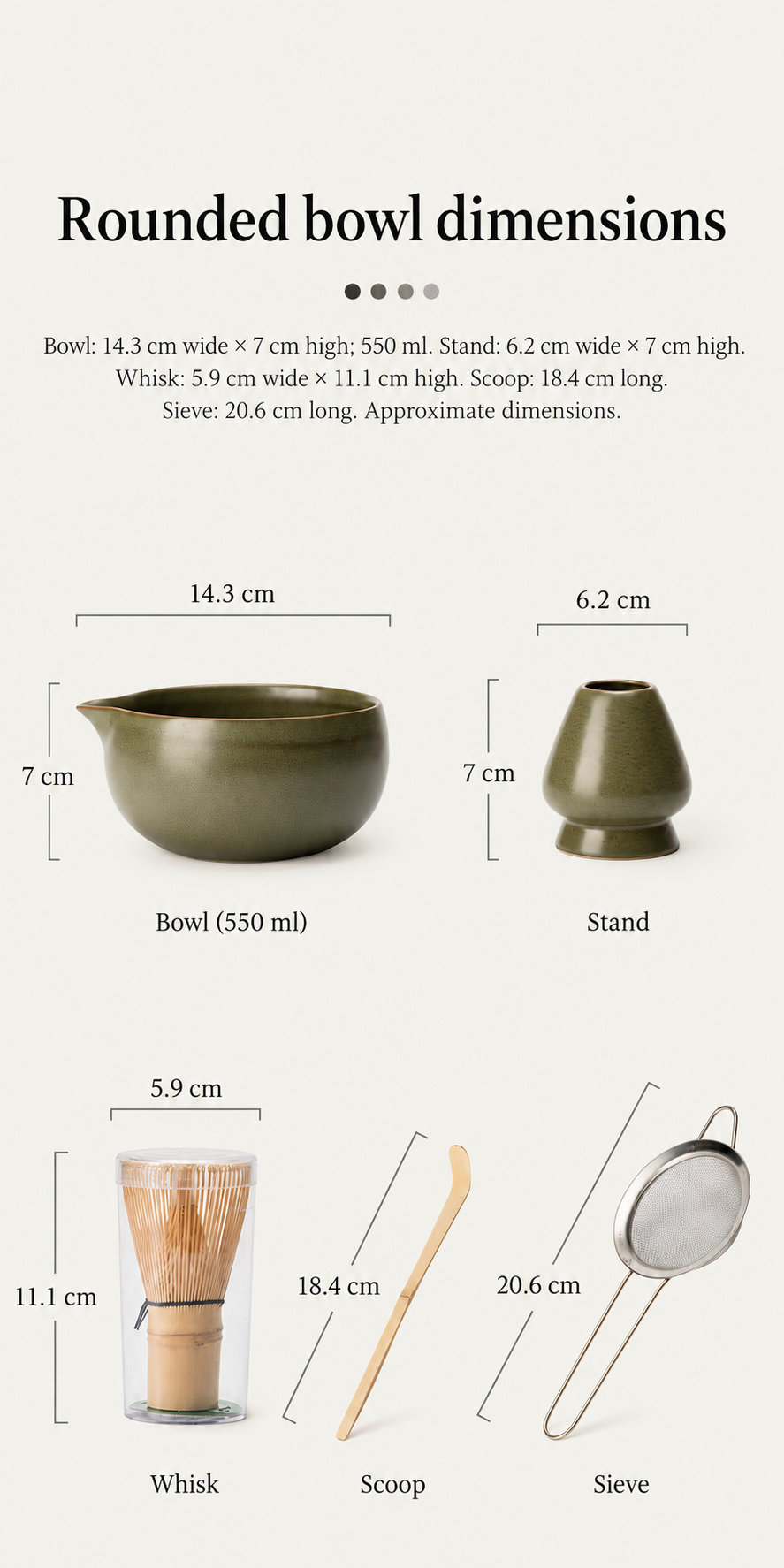 Rounded bowl dimensions