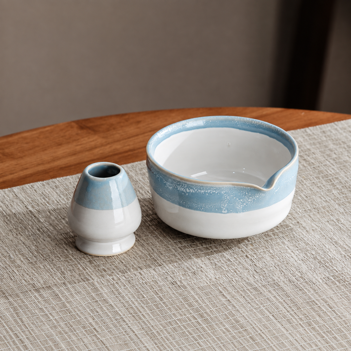 Blue & White — Bowl & Whisk Stand