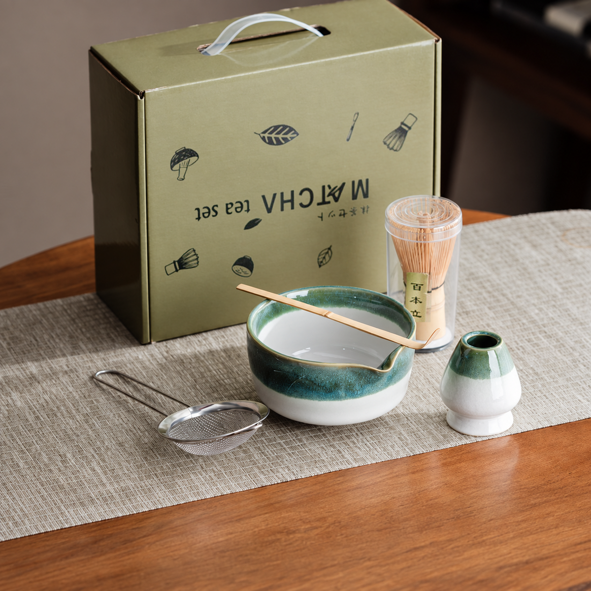 Green & White — Five-Piece Set / Supplier Box Option