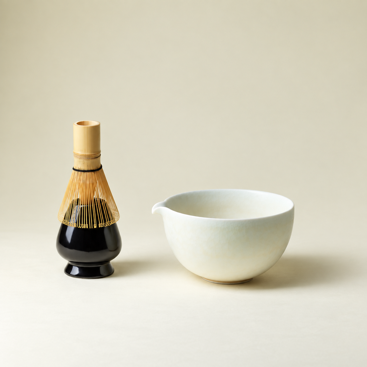Soft Ivory — Bowl, Whisk & Stand