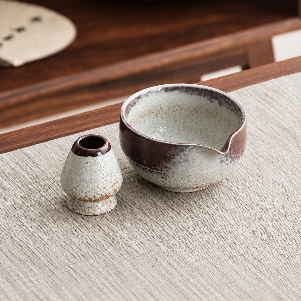 White Speckle — Bowl & Whisk Stand