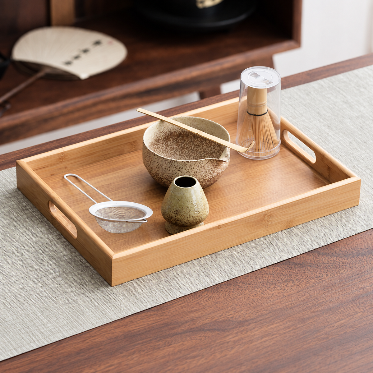 Apricot Speckle — Six-Piece Set with Bamboo Tray