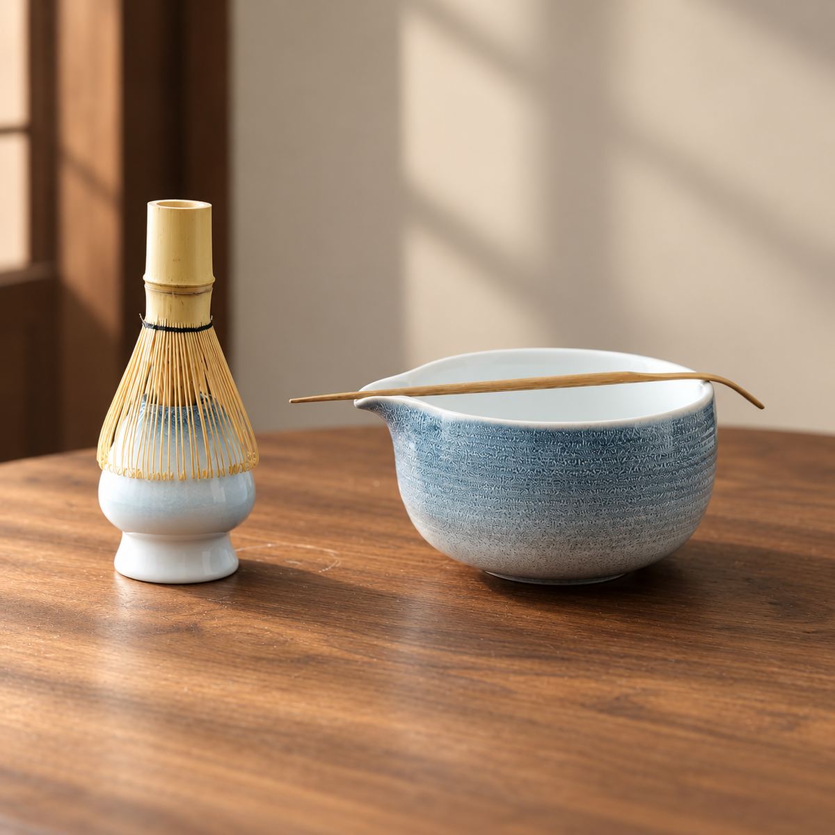 Gradient Blue — Ribbed Four-Piece Set