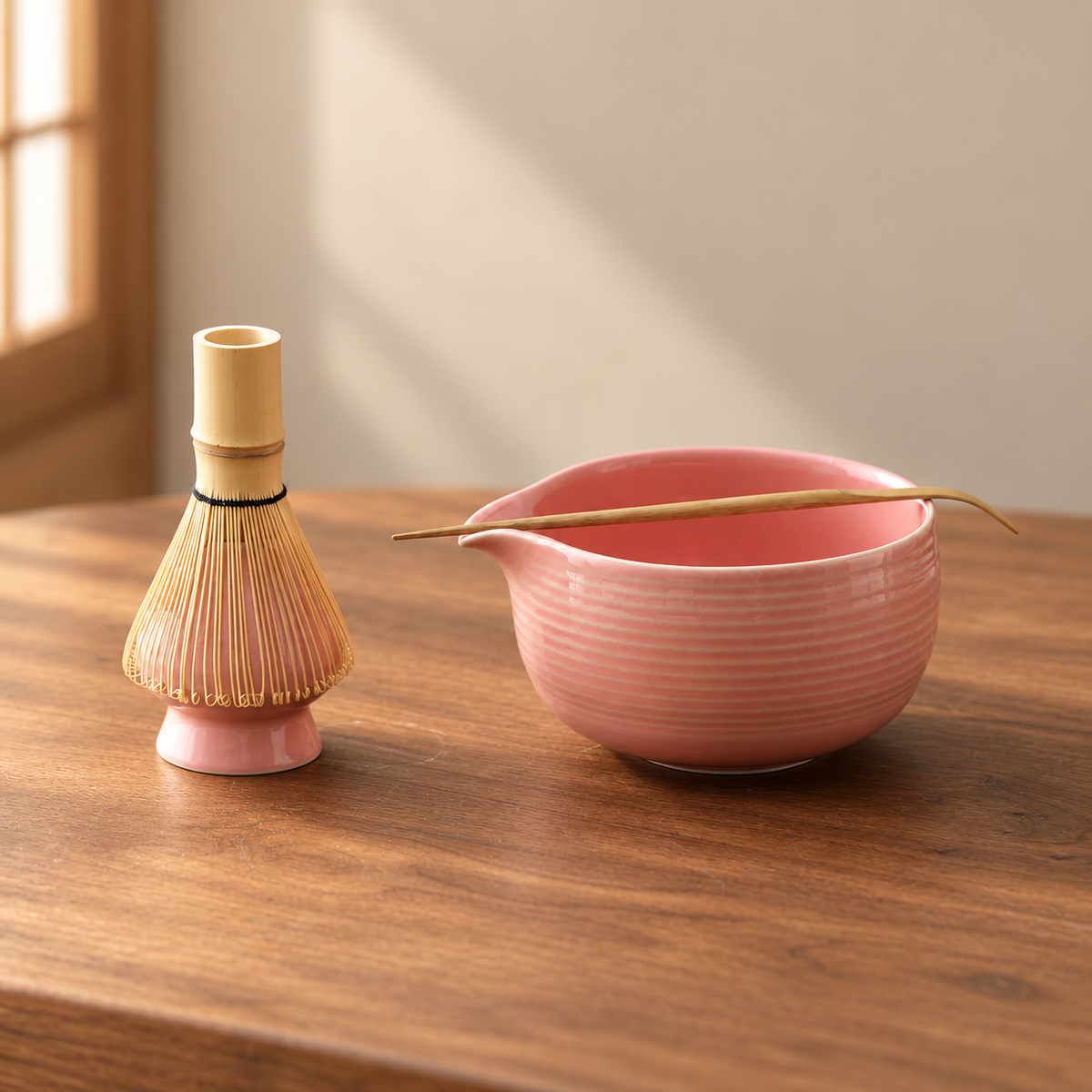 Pink — Ribbed Four-Piece Set
