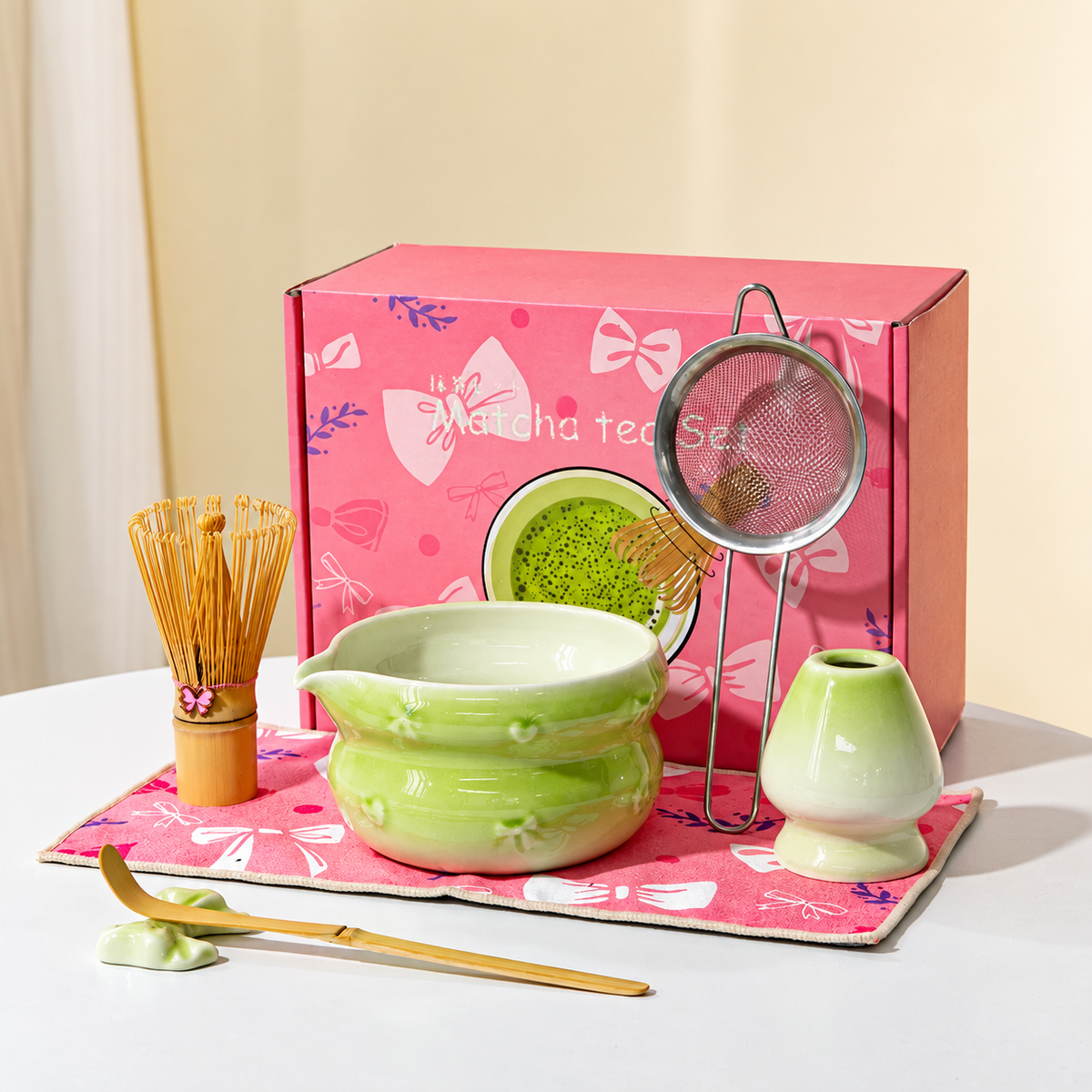 Apple Green — 7-Piece Set with Pink Presentation Box