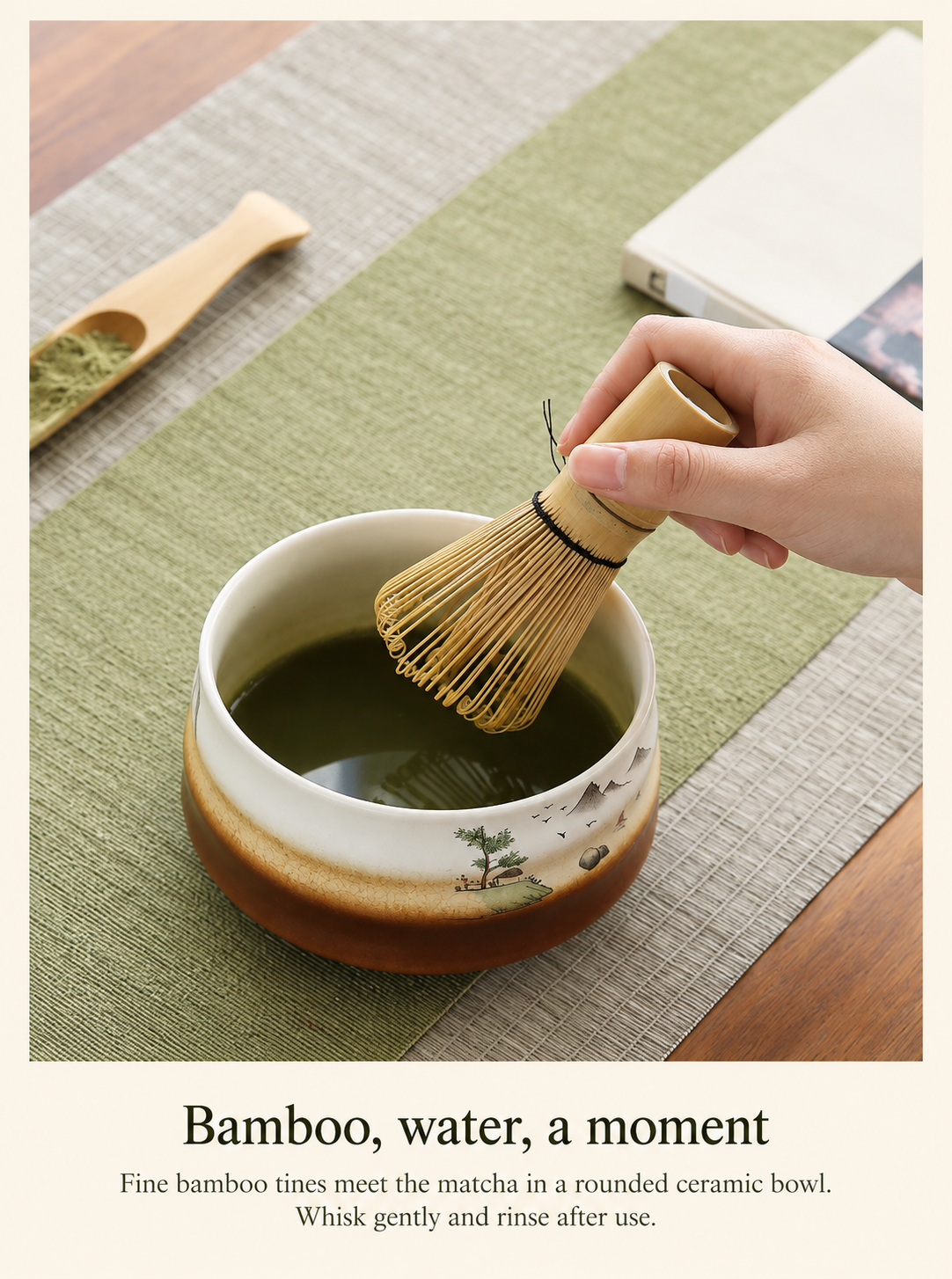 Bamboo, water, a moment