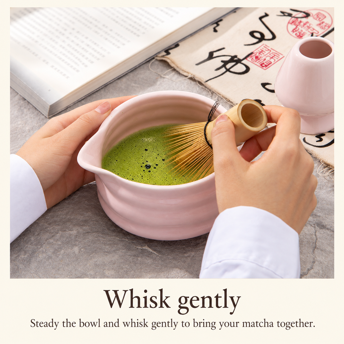 Whisk gently