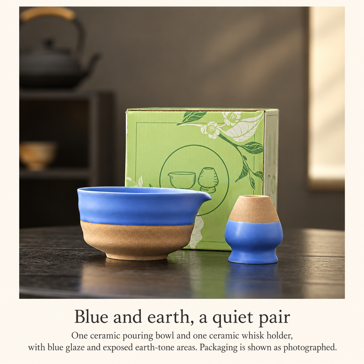 Blue and earth, a quiet pair