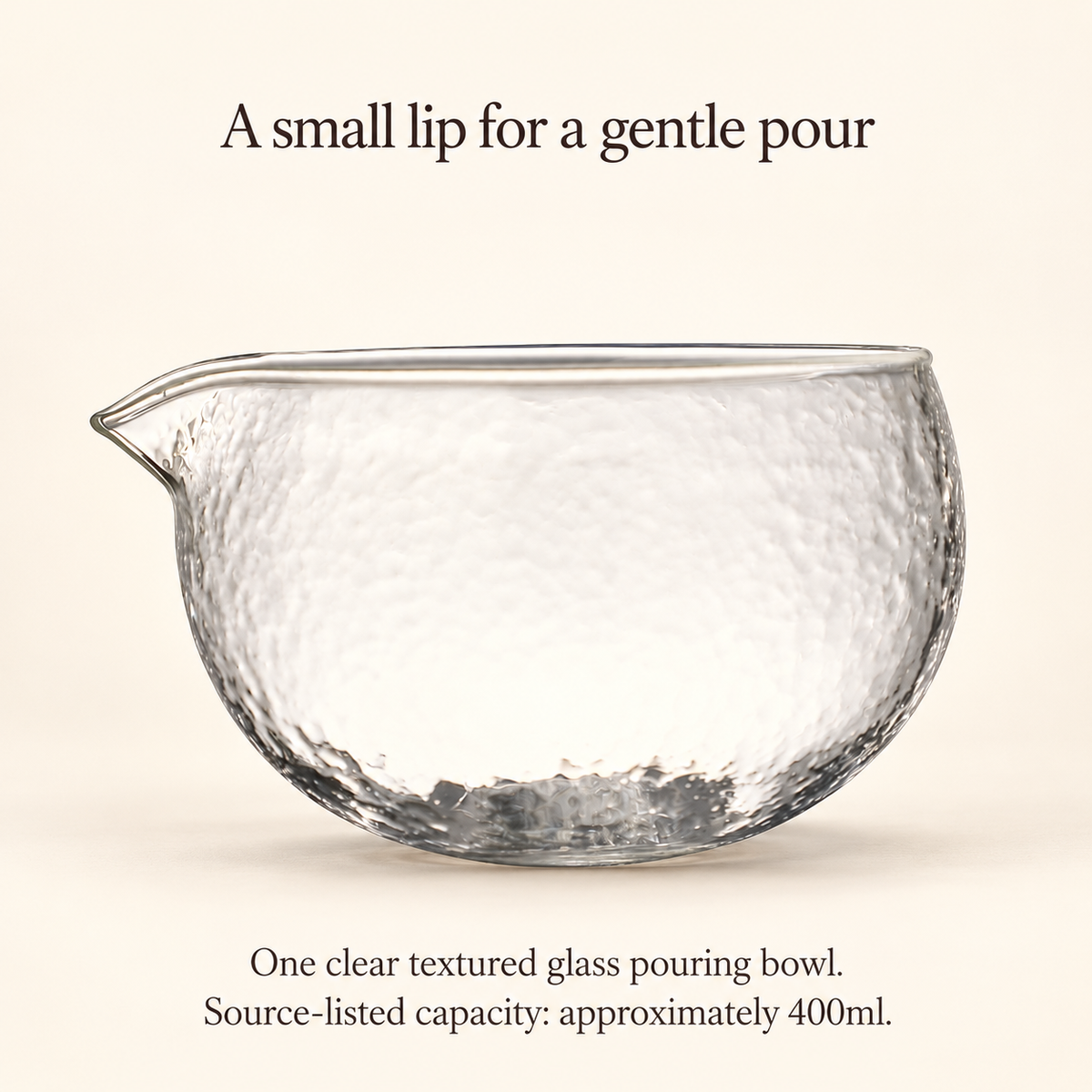 A small lip for a gentle pour