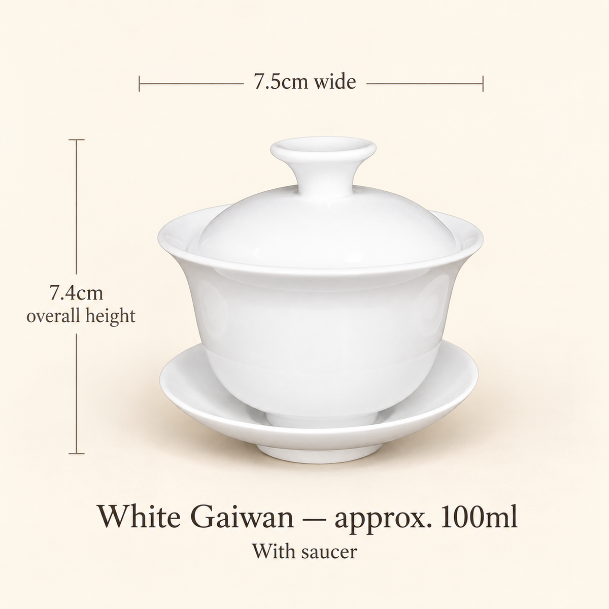 White Ceramic Gaiwans & Tasting Cups — image 3