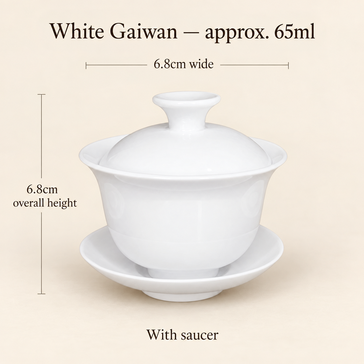 White Gaiwan — 65 ml — With Saucer