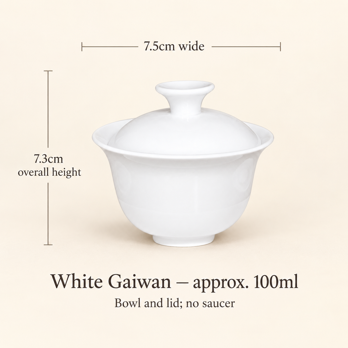 White Gaiwan — 100 ml — Bowl and Lid