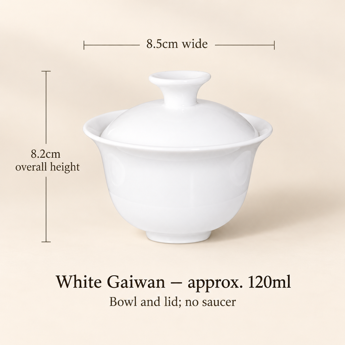 White Gaiwan — 120 ml — Bowl and Lid