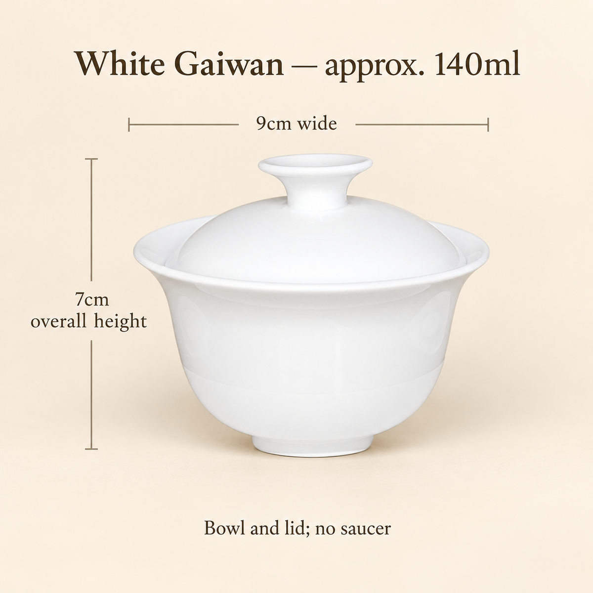 White Gaiwan — 140 ml — Bowl and Lid
