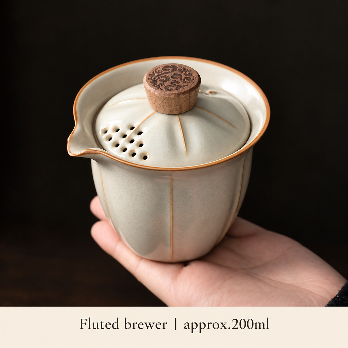 Ivory Crackle-Glaze Tea Brewers & Ritual Pieces — image 6