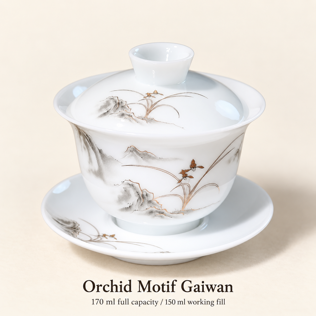 Orchid Motif Gaiwan