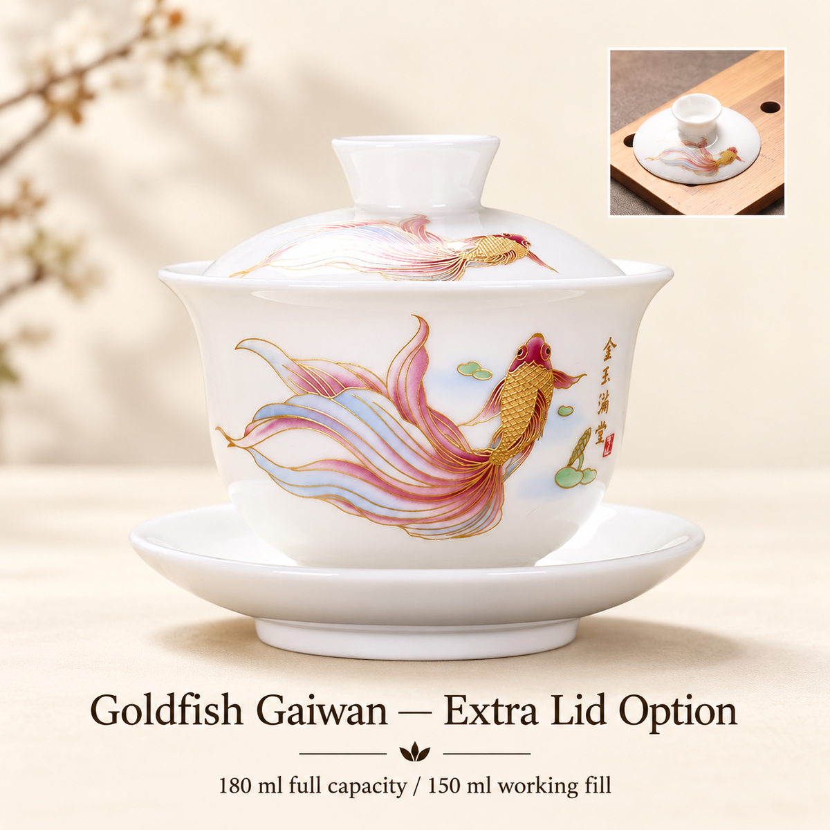 Goldfish Gaiwan — Extra Lid Option