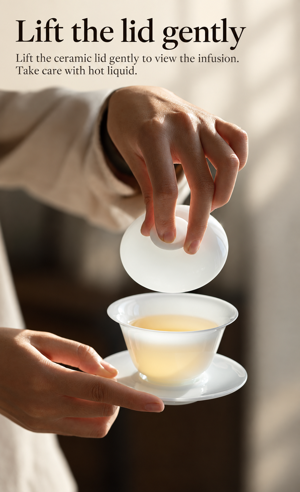 Lift the lid gently