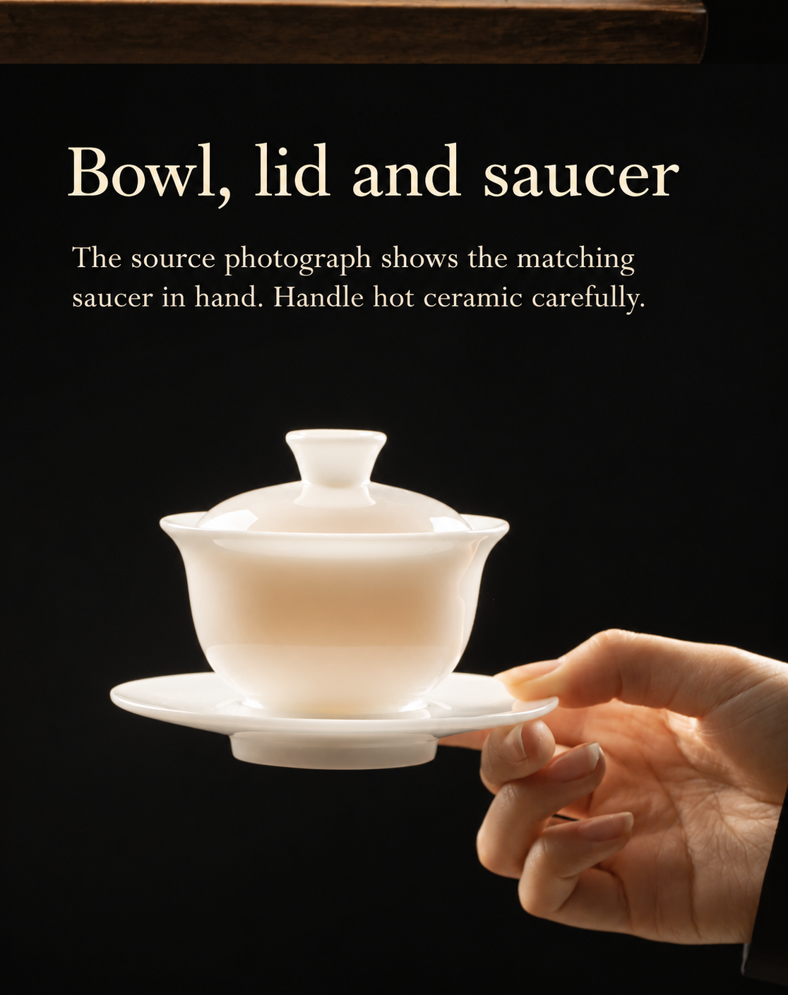 Bowl, lid and saucer