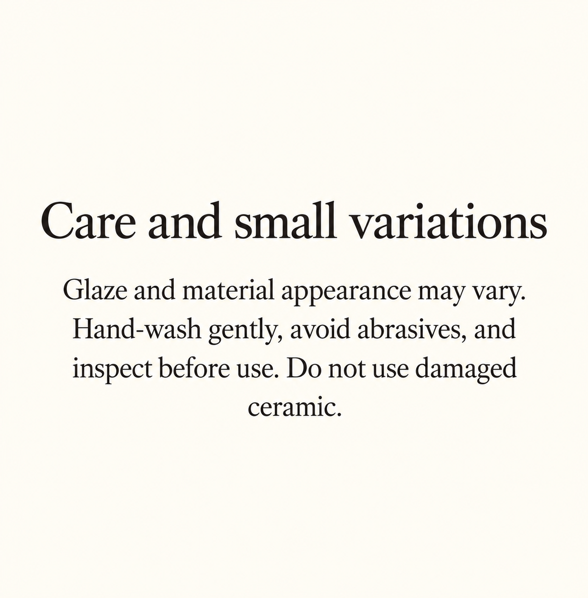 Care and small variations