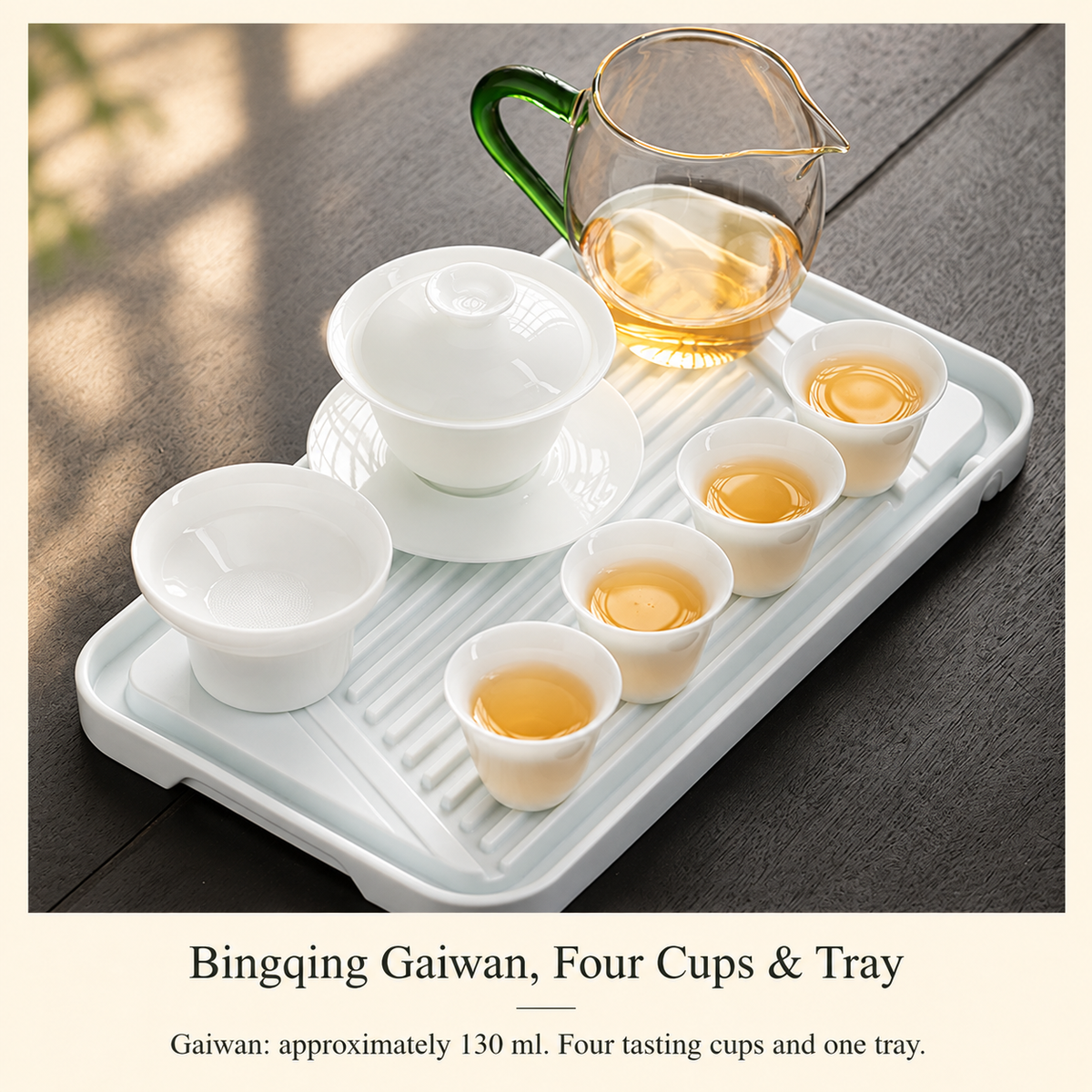 Bingqing Gaiwan, Four Cups & Tray