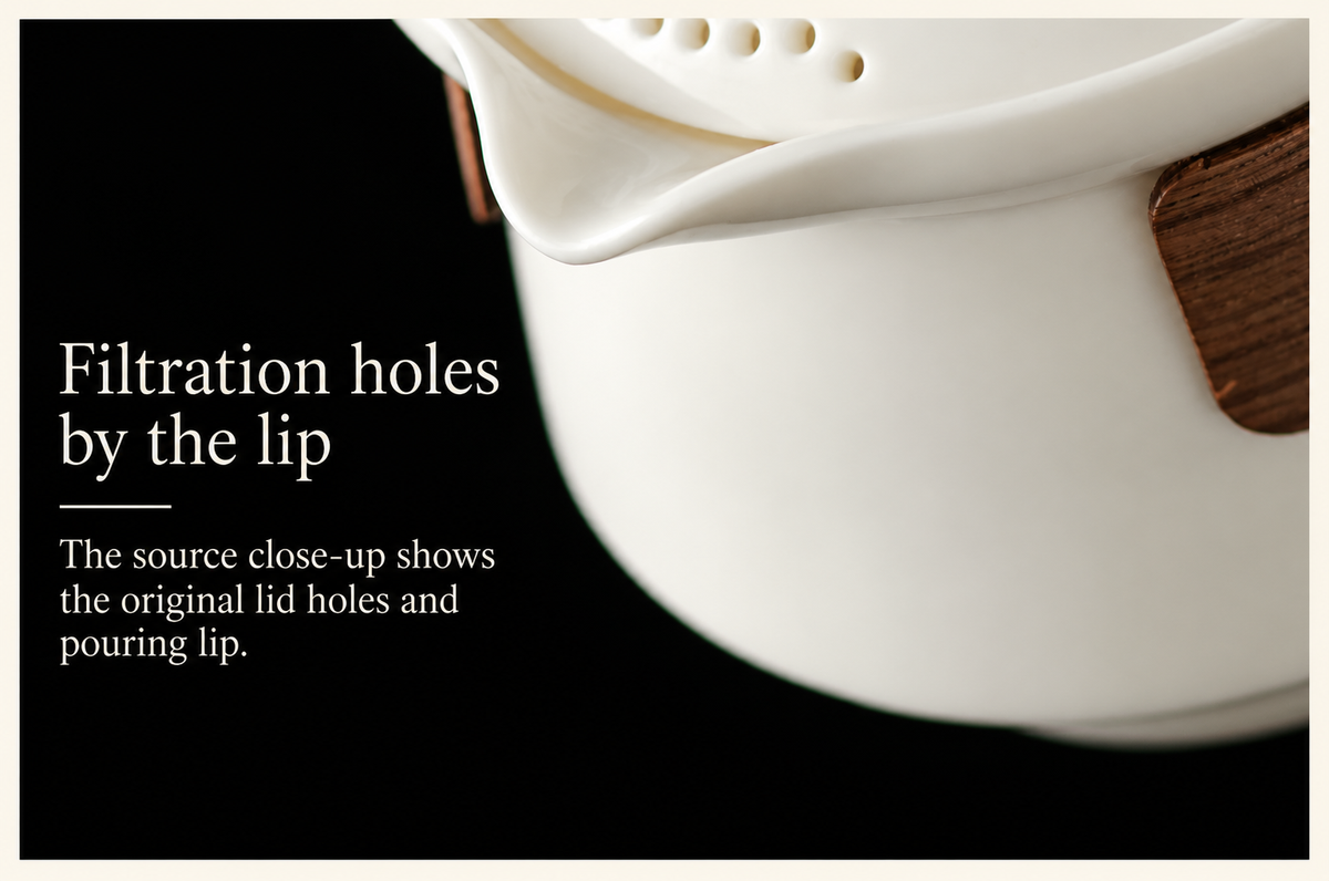 Filtration holes by the lip