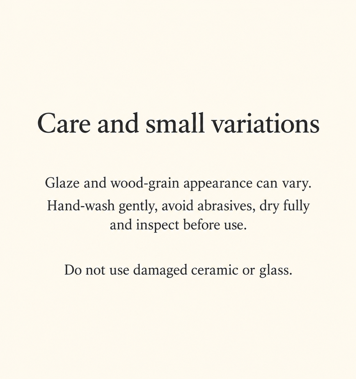 Care and small variations