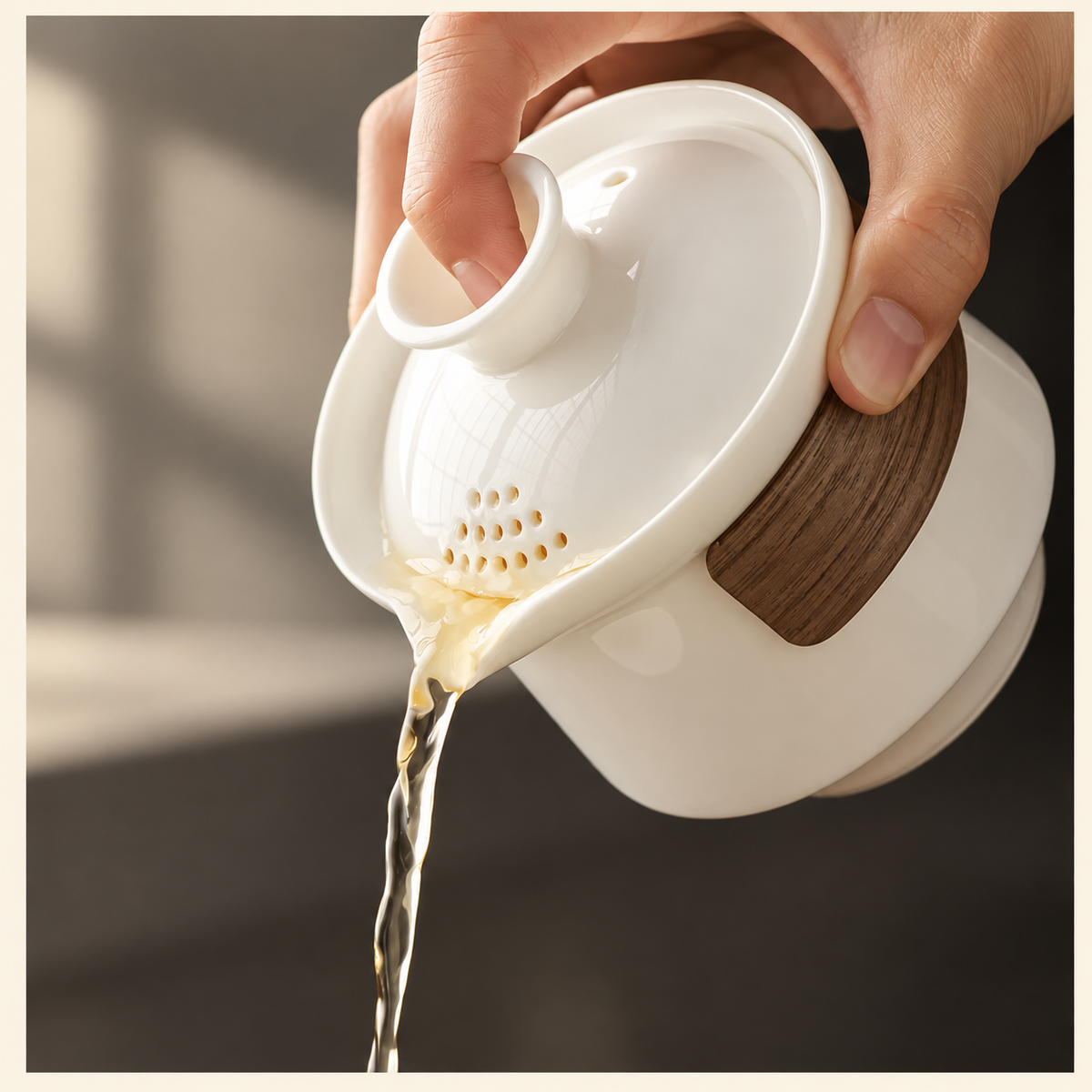 Wood-Grip Ceramic Tea Brewer & Ritual Sets — image 1