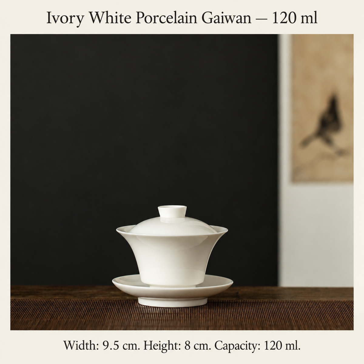 Ivory White Porcelain Gaiwan — 120 ml