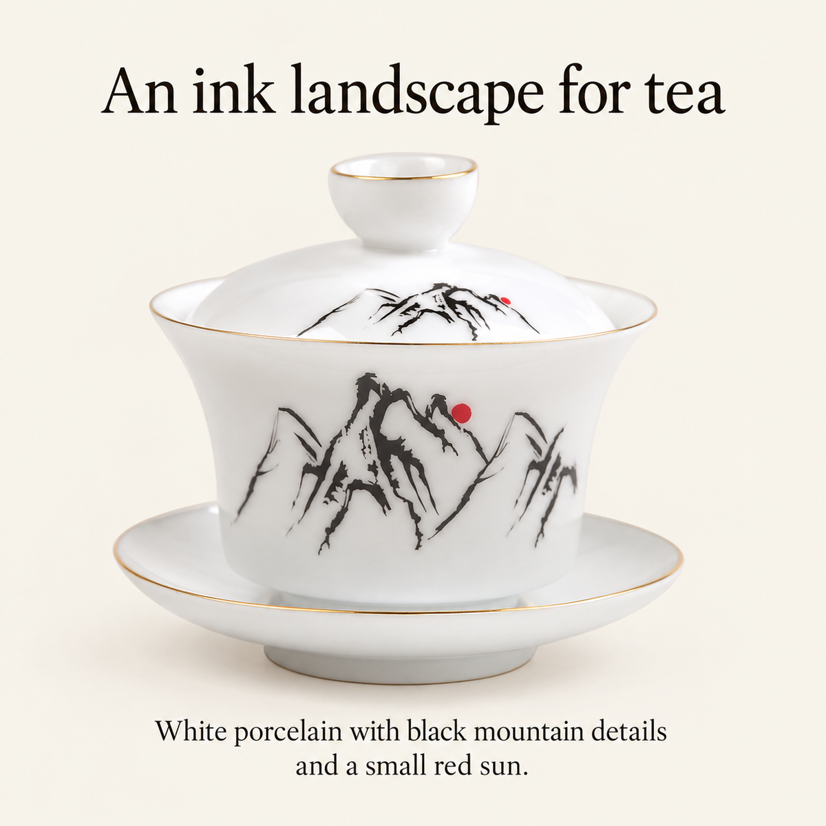 Ink Motif Porcelain Gaiwans - source image 7