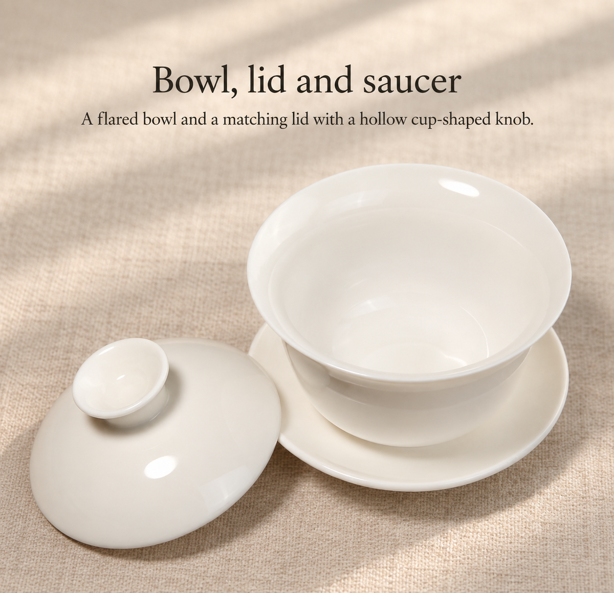 Bowl, lid and saucer