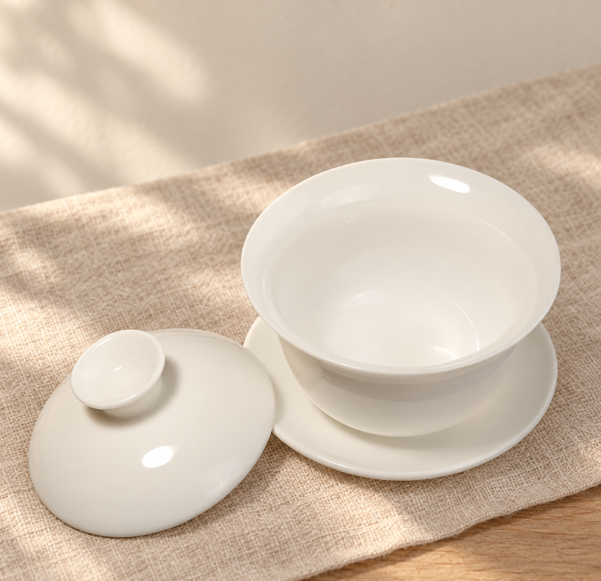 Plain White Porcelain Gaiwan — image 2