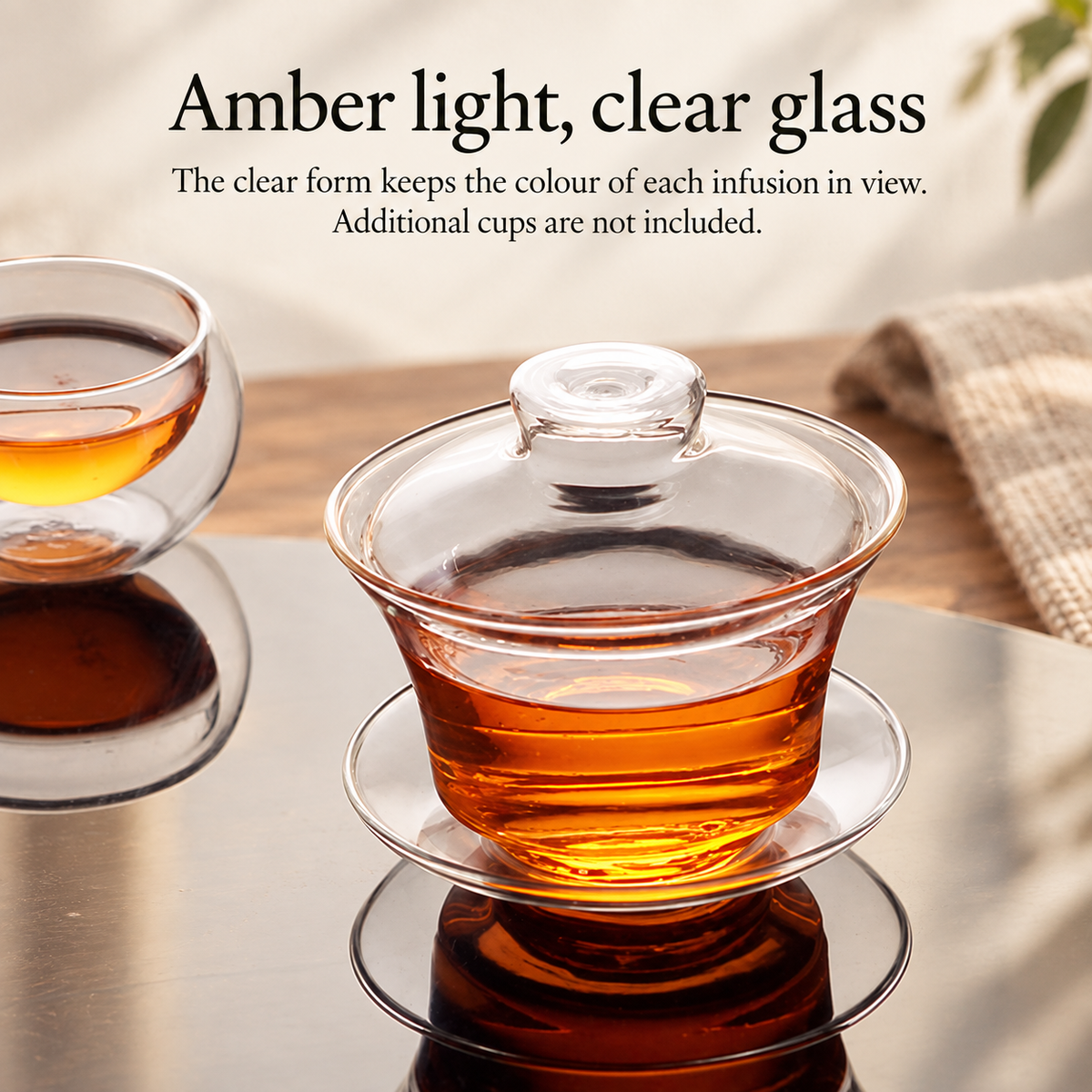 Amber light, clear glass
