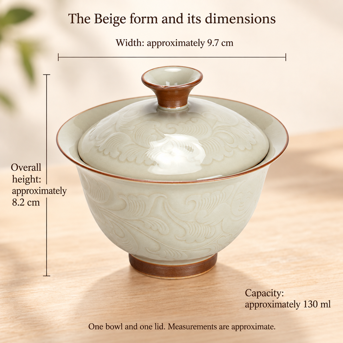 The Beige form and its dimensions
