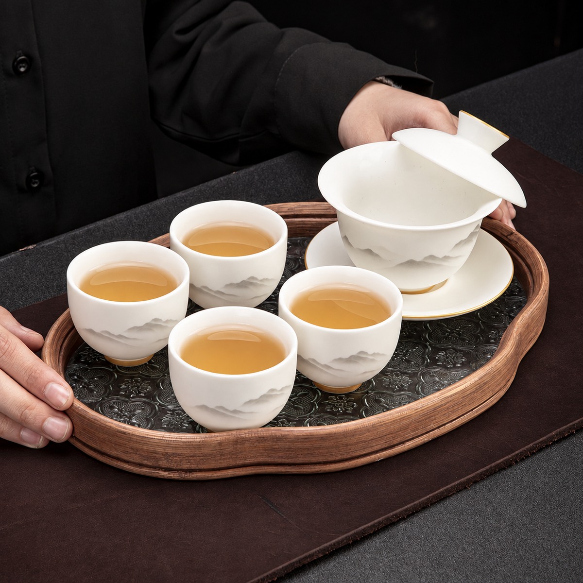 White Porcelain Gaiwan — Four Designs — image 4