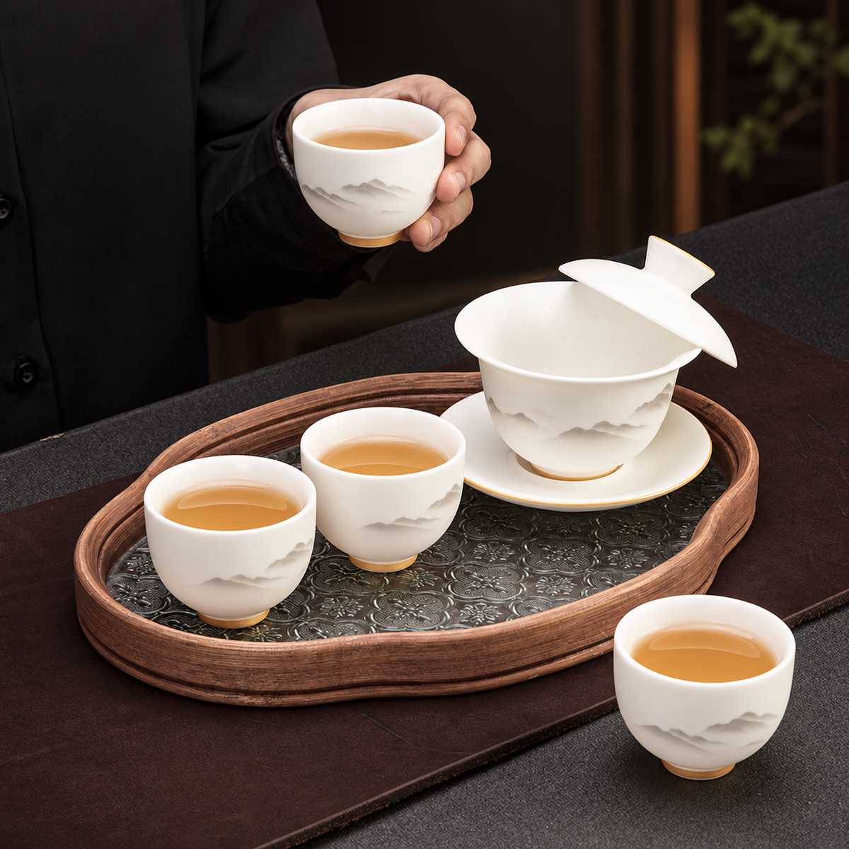 White Porcelain Gaiwan — Four Designs — image 5