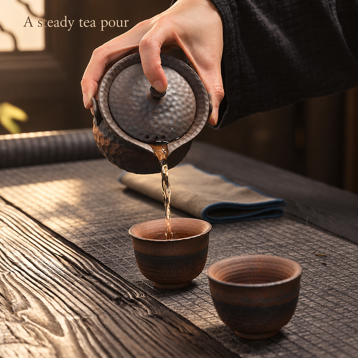 A steady tea pour