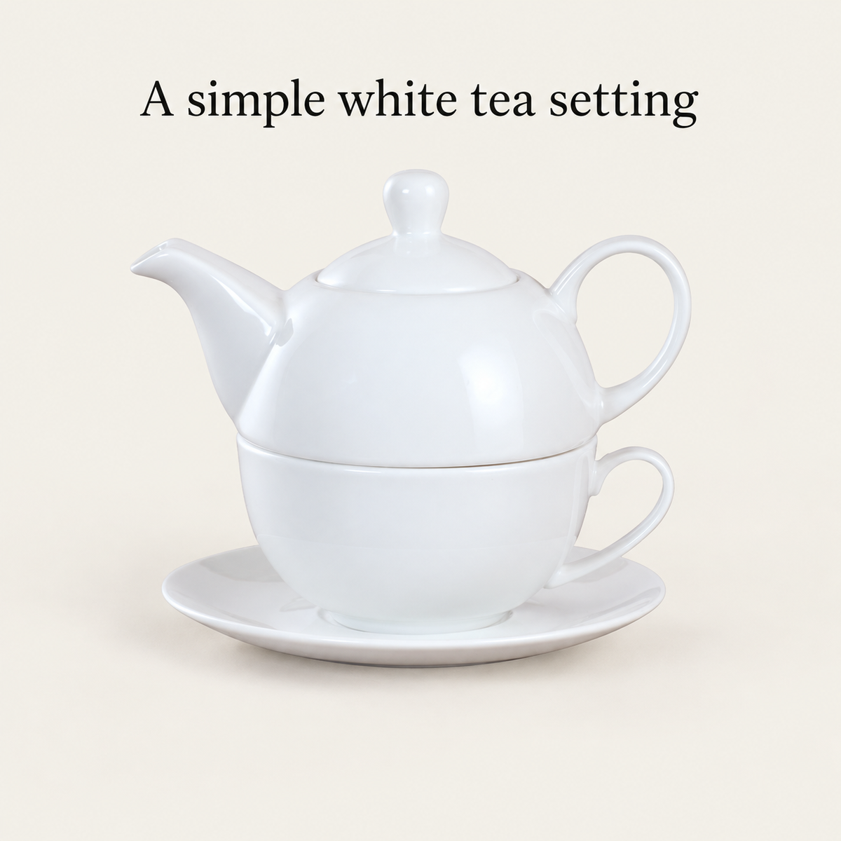 A simple white tea setting