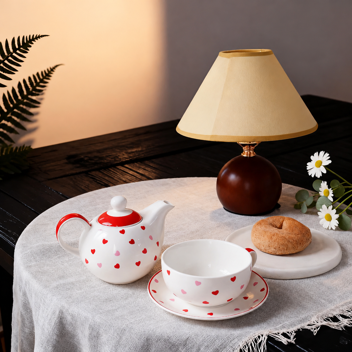 An evening tea setting