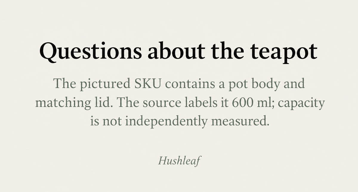 Questions about the teapot