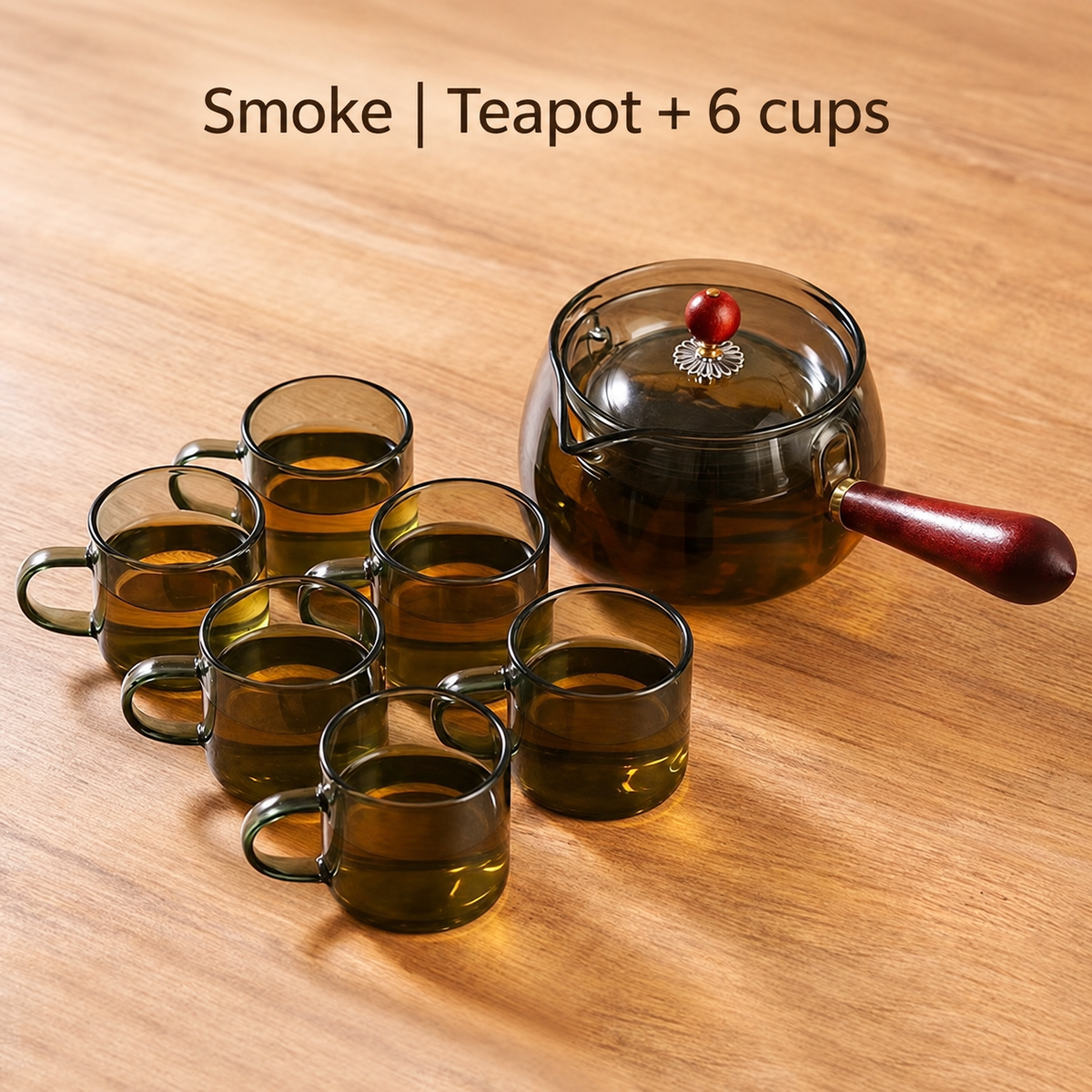Smoke | Teapot + 6 cups