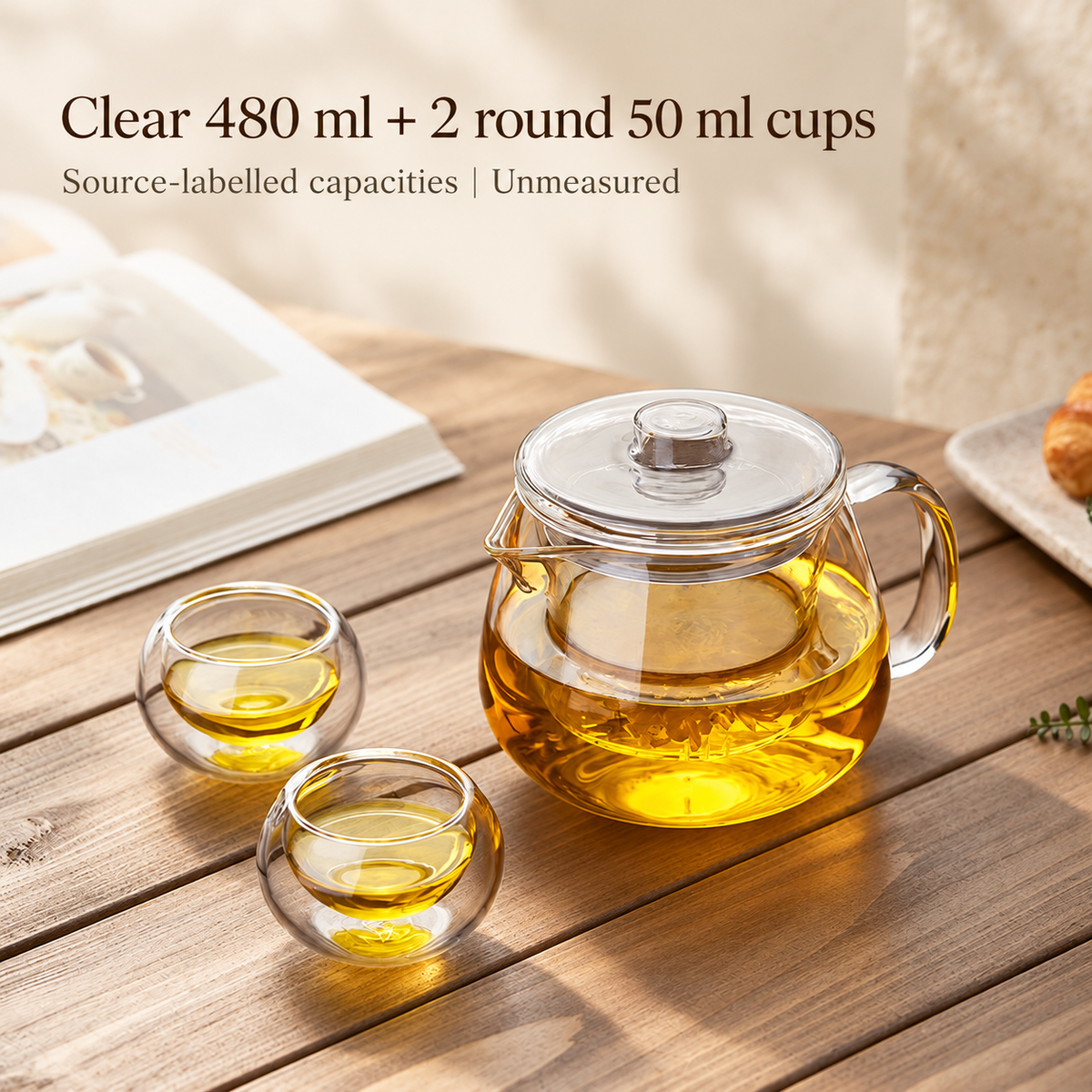Clear 480 ml + 2 round 50 ml cups