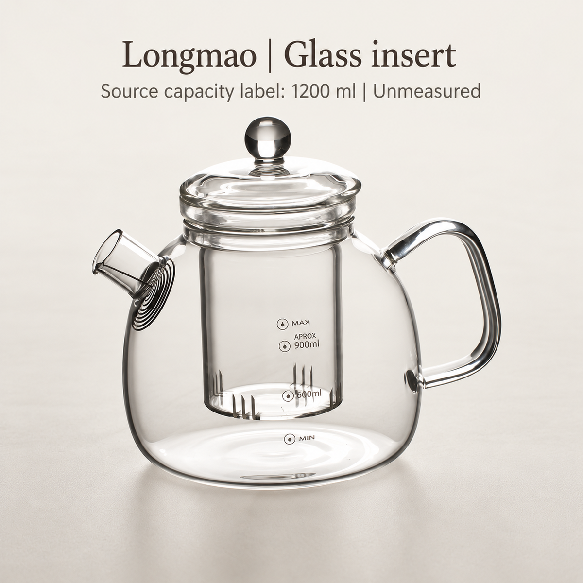 Longmao / glass insert / source-labelled 1200 ml