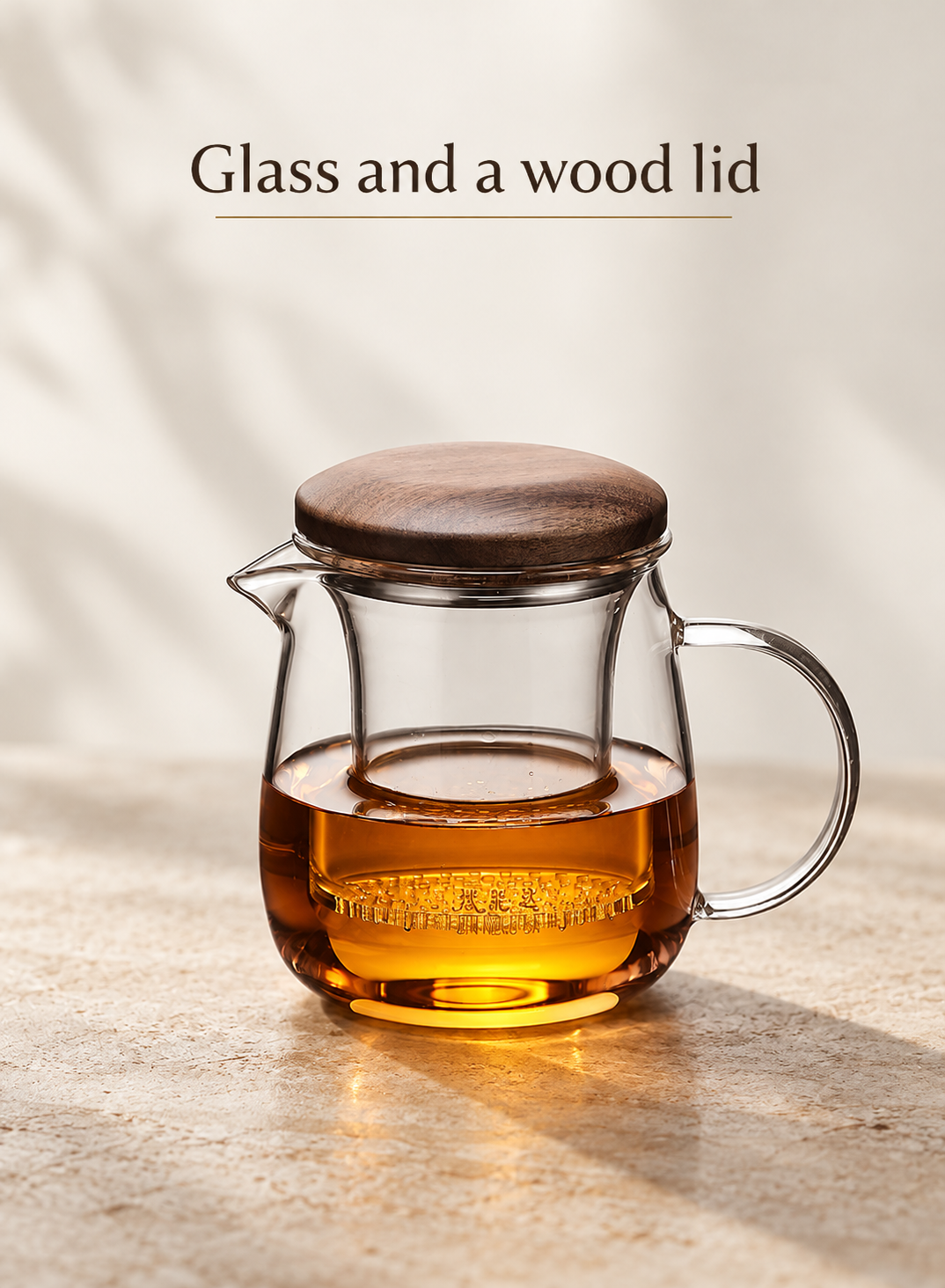 Glass and a wood lid