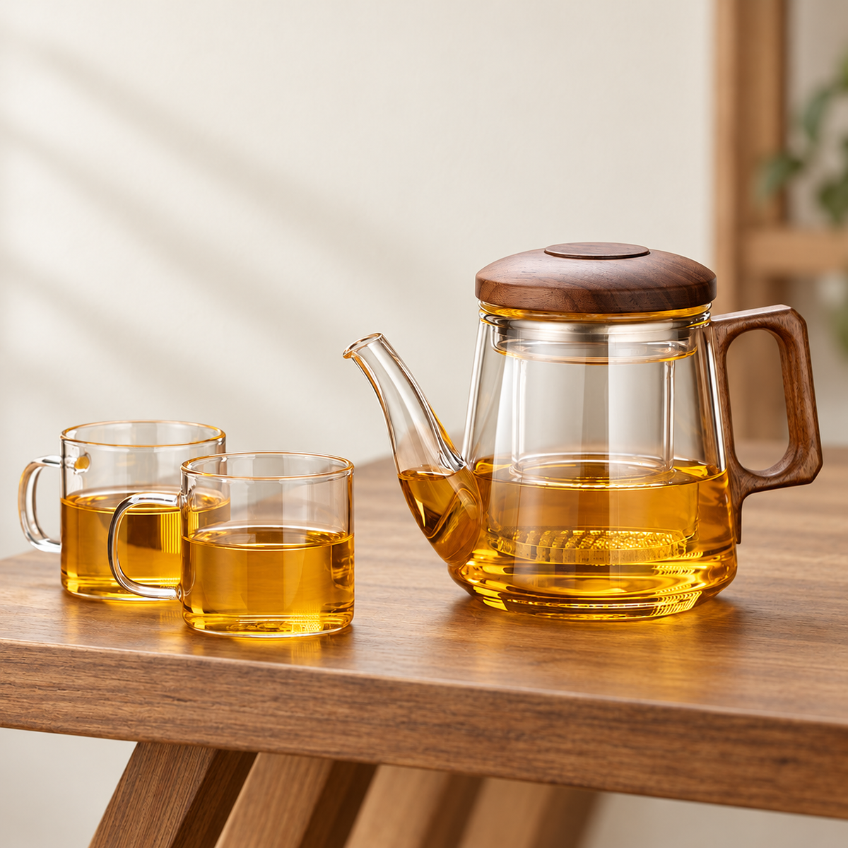 Qingya / long spout / 600 ml + 2 cups / source-labelled capacity
