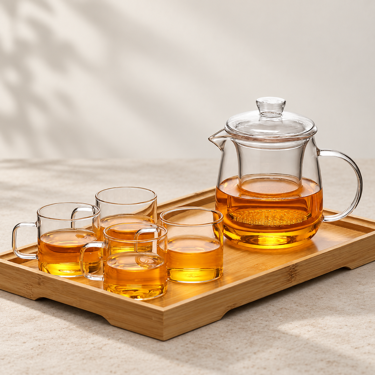 G-600 / glass lid / 600 ml + 4 cups + tray / source-labelled capacity