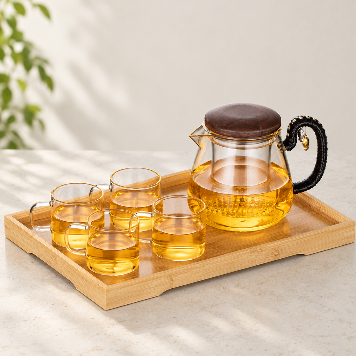 Chandao / short spout / 800 ml + 4 cups + tray / source-labelled capacity