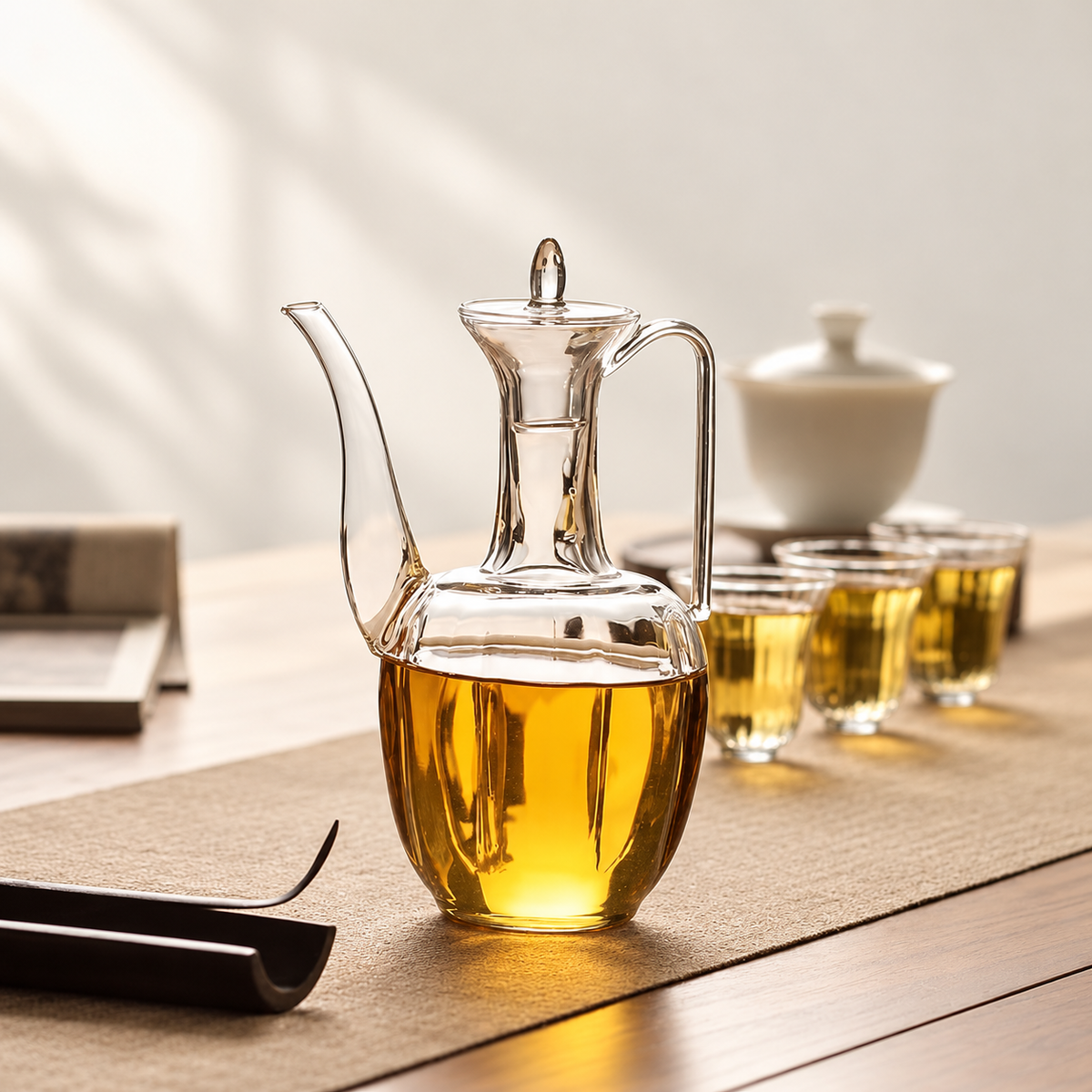 Tall Glass Ewer & Tea Cup Sets — image 5