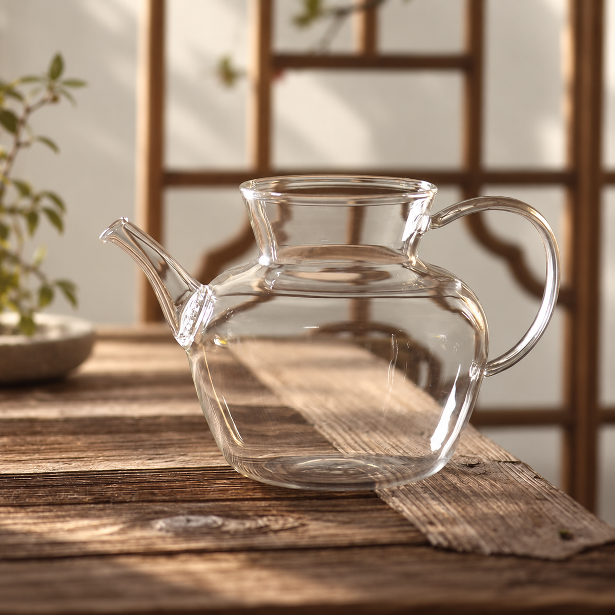 Hua Qing / clear handle / open pot