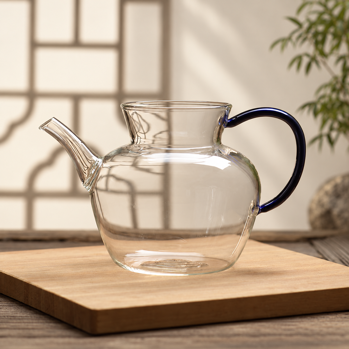 Hua Qing / blue handle / open pot